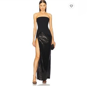 X REVOLVE MICHAEL COSTELLO Elegant Black Strapless Gown size m